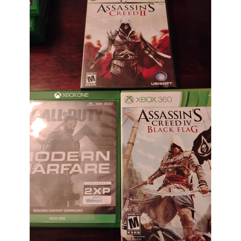 Xbox Game Lot Call of Duty Modern Warfare Assassin's Creed II & IV Black Flag